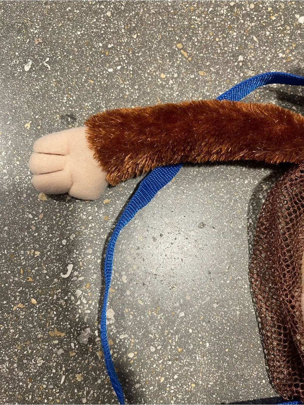 Stephen Joseph- Plush Monkey Backpack with Brown Mesh.